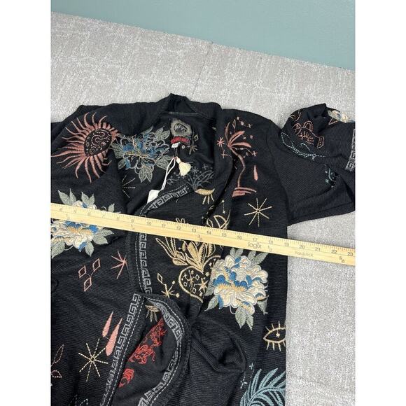 JOHNNY WAS BIYA EMBROIDERED BLACK ESMERALDA SWEATER SIZE M NEW - Picture 6 of 8